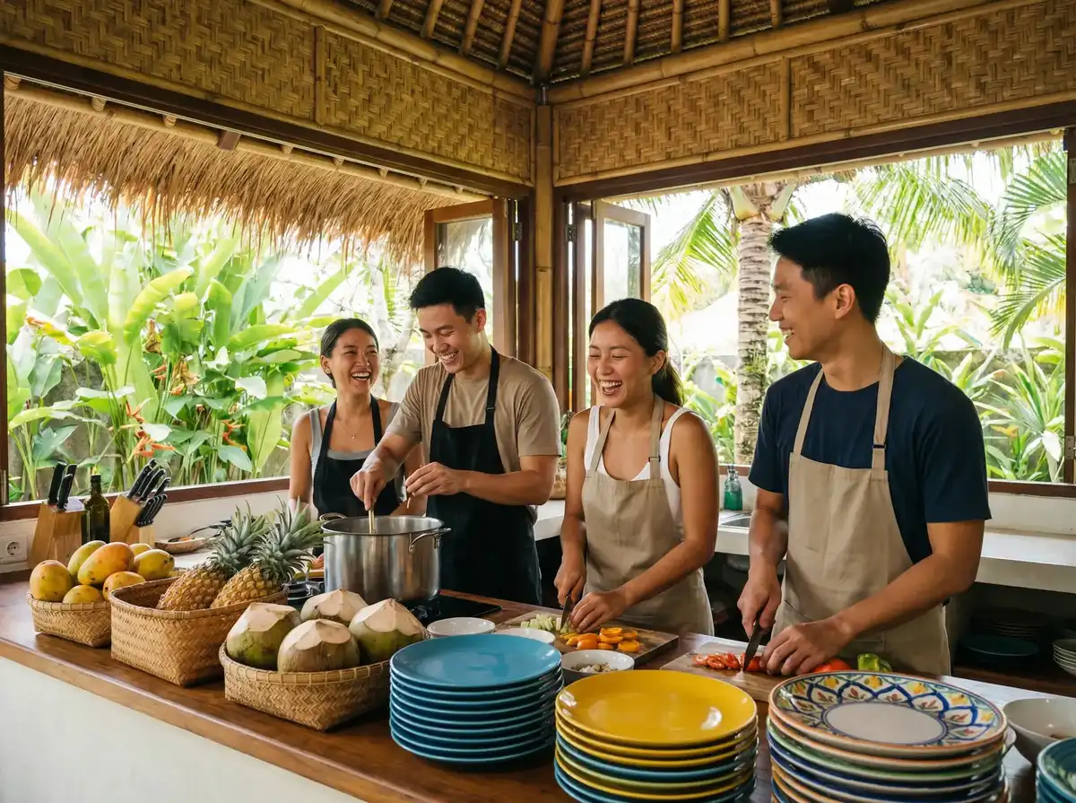 爱情岛论坛路线一二号路线 嘉宾们在岛上厨房一起准备早餐