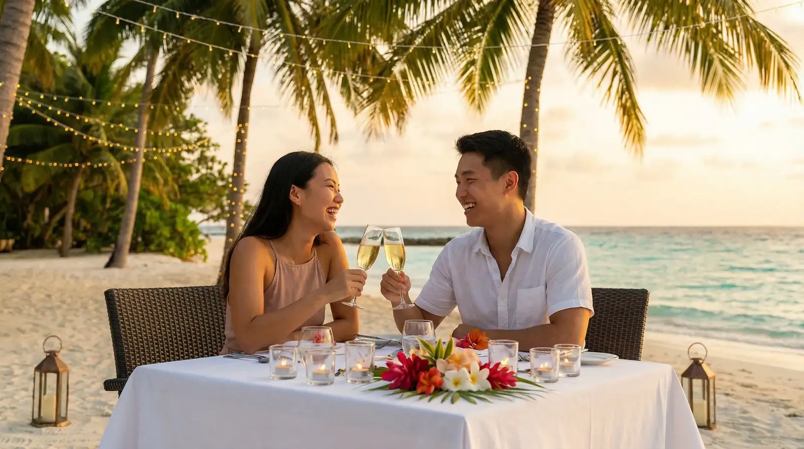 爱情岛论坛路线一二号路线 海角浪漫海滩约会场景